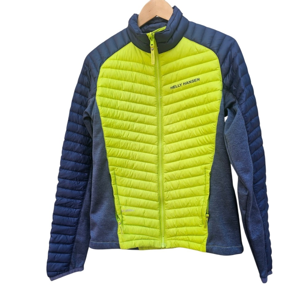 Helly Hansen Jacket Womens Green Blue Goose Down Puffer Verglas Series Size S/P